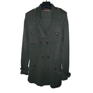 .525 America Forest Green Cardigan Sweater, Sz Small